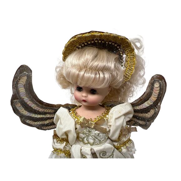 Effenbee Doll Angel Tree Topper Porcelain Head & Hands Eyes Open and Close 1988 - Picture 2 of 7